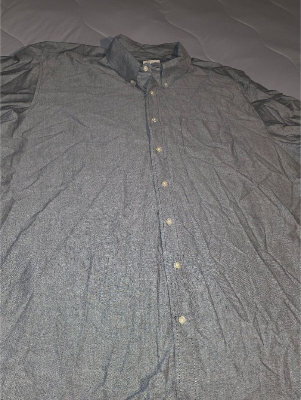 Old Navy Everyday Shirt Gray Button Up Long Sleeve Shirt Men's Size Tall 3XL
